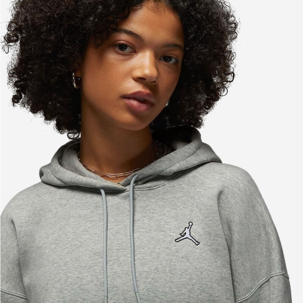 Jordan Women's Gray Cropped Hoodie